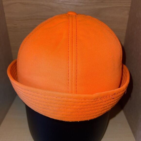 Vintage Youngan Blaze Orange Hunting Brimmed Ear Flap Mens Hat Size M Winter Cap - Picture 8 of 12